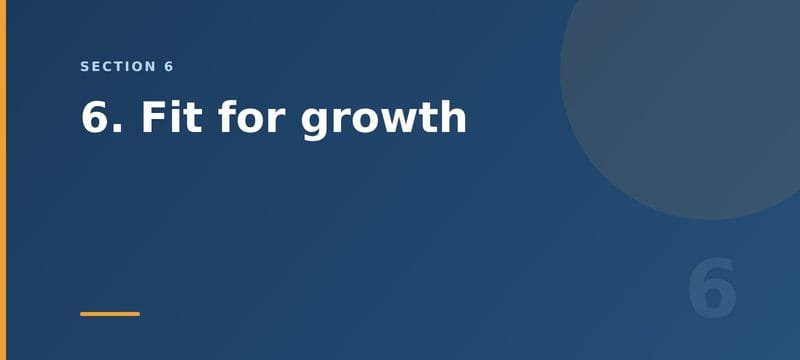 6. Fit for growth