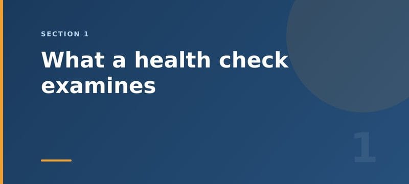 What a health check examines