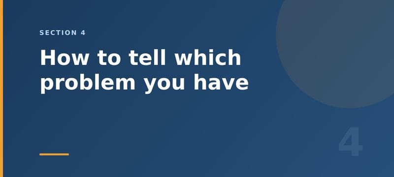 How to tell which problem you have